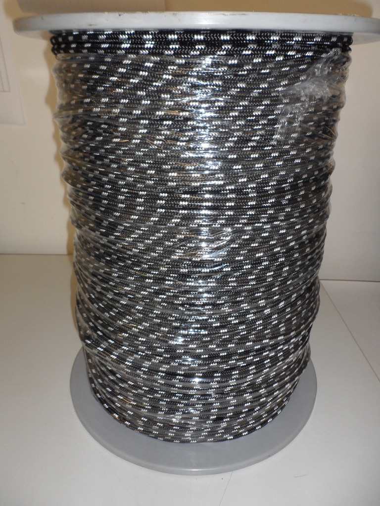 PES-Flechtschnur ø6mm, schwarz KF weiß