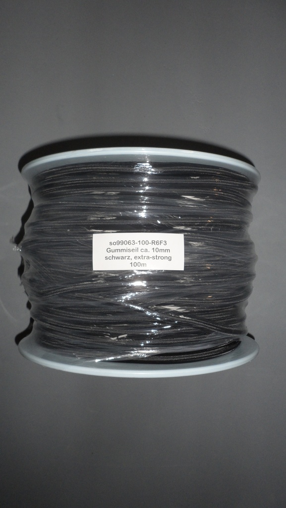 Gummiseil 10mm, schwarz, 100m